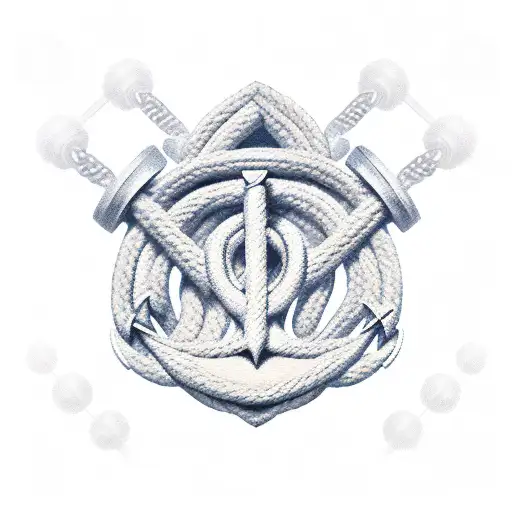 Triskels On Medallions And An Anchor Tied With A Rope