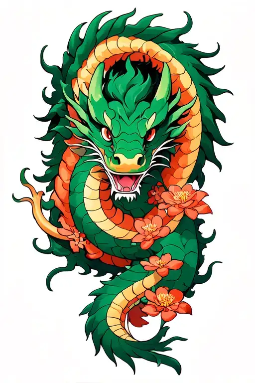 Sakura Flowers Spirited Away Haku Dragon