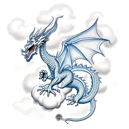 Dragon Surrounding A Cloud