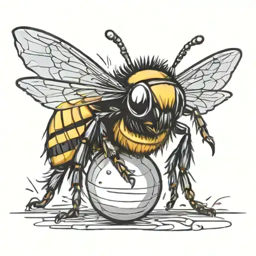 Bumble Bee Bowling A Cricket Ball
