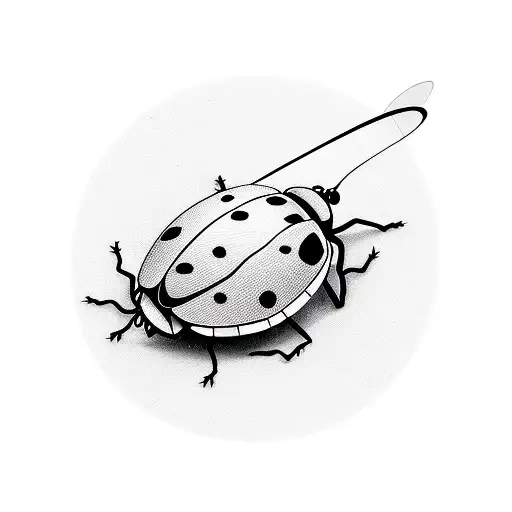 Ladybug With Firefly On Leaf