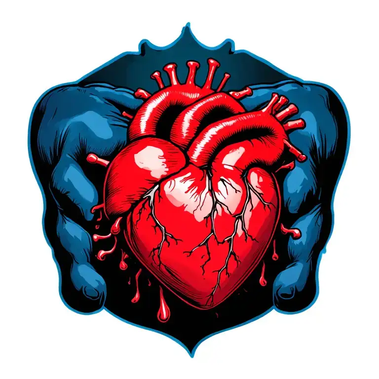 Red Heart Being Sucked Into Chest