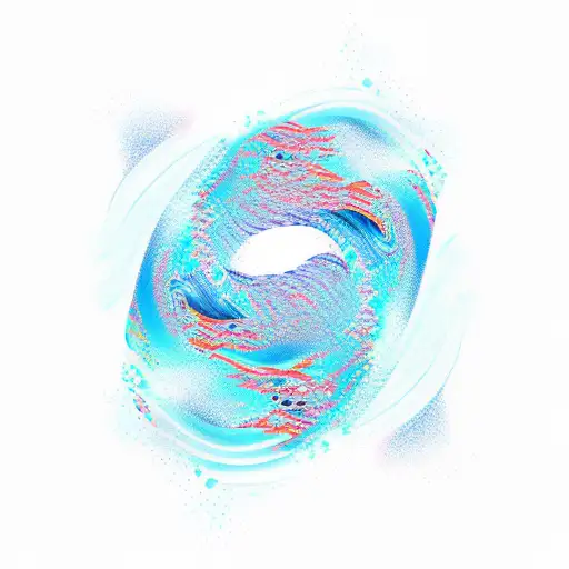 Linear Design Blue Ocean Wave