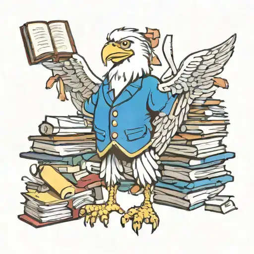 A Wise Eagle Cooking In A Fun Kitchen Surrounded By Knowledge Books