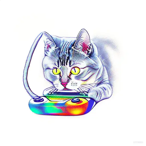 Cat Playing Videogames