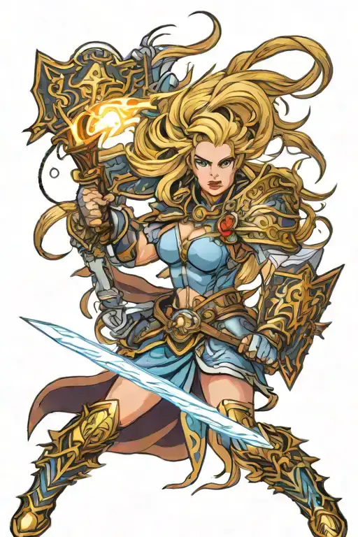 Book Fantasy Female Warrior Lightning