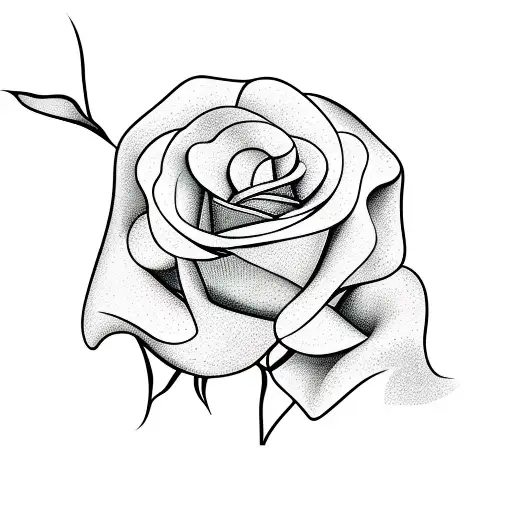 Stained Glass Rose And Stem