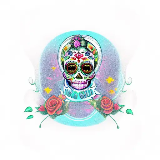 Sugar Skull Cowgirl Pinup