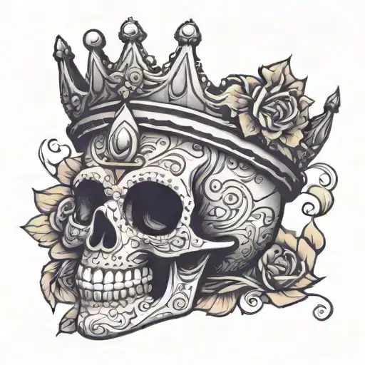 Sugar Skull Wearing A Crown