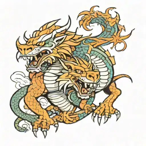 Dragon & Lion Wearing