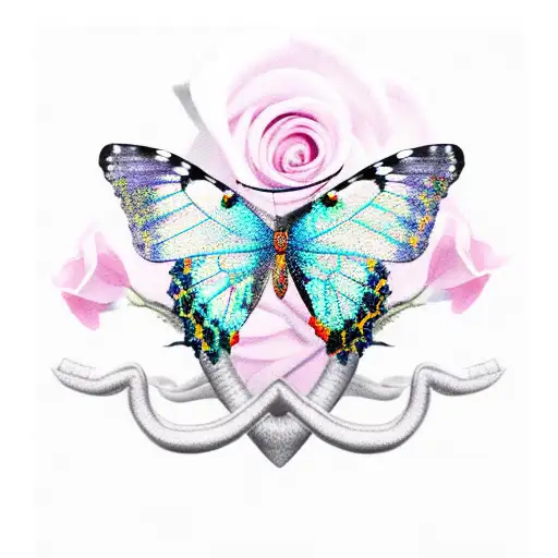 Butterfly With Rose With Elephant