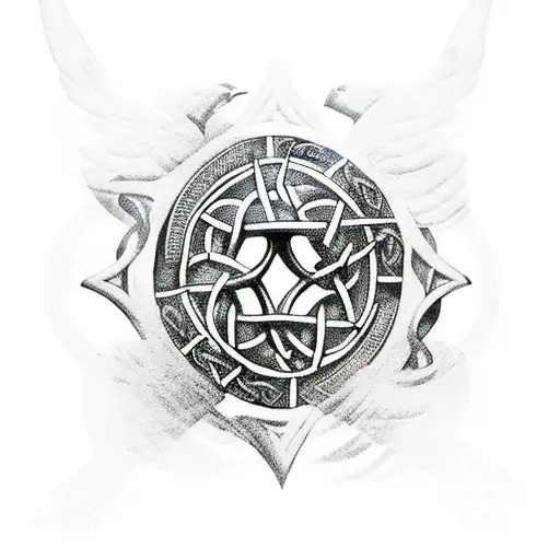 Viking Celtic Knot Ship Raven Runes