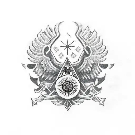 Eagle With A Vegvisir And Slavic Runes