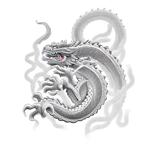 An Eastern Dragon Coiled Around A Traditional Japanese Temple