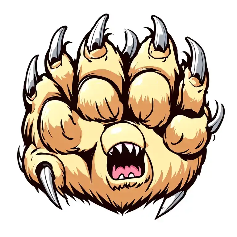Bear Paw With Scratching Claws