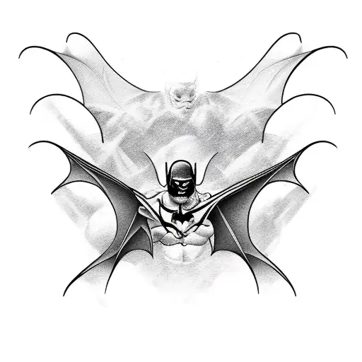 A Bat Symbole Tatoo Chest