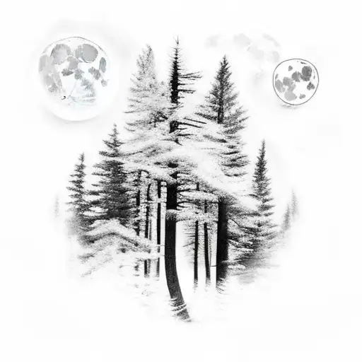 Forest Full Moon Witchcraft Magic