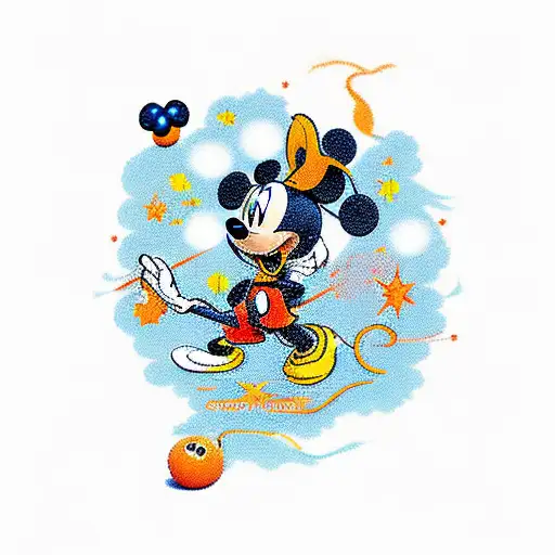 Mickey Mouse And Orange Bird