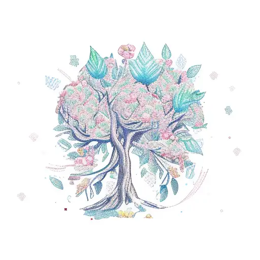 A Boxing Ring With Nature Elements Like Trees And Flowers Incorporated Into The Design