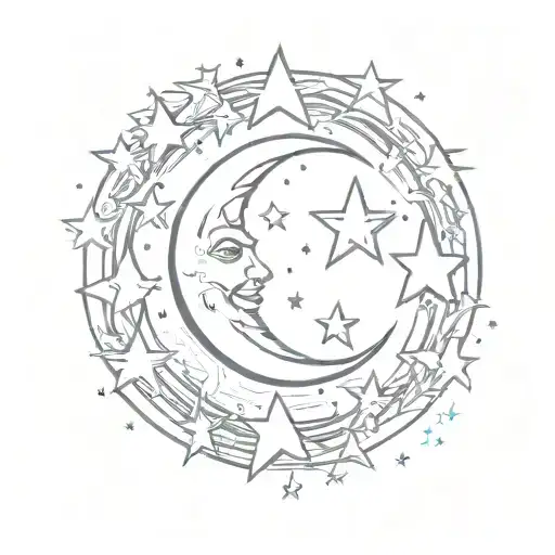 Moon Stars Forming The Shape