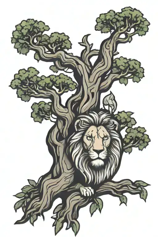 Lion And Tree Of Life