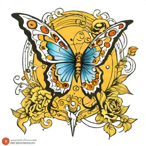 Butterfly With Music Notes