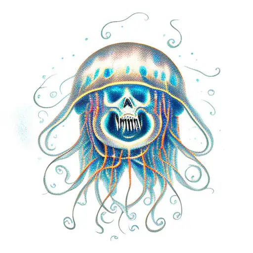 Scary Jellyfish With Skull