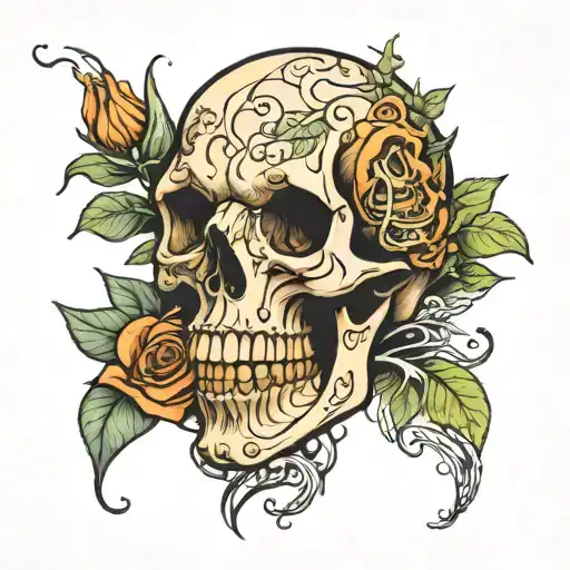 Honeysuckle Growing From Skull