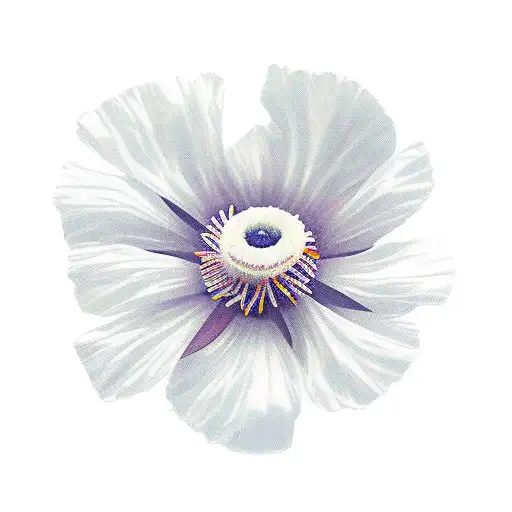 Poppy Flower And A Daisy Wrapping Stems And Blooming