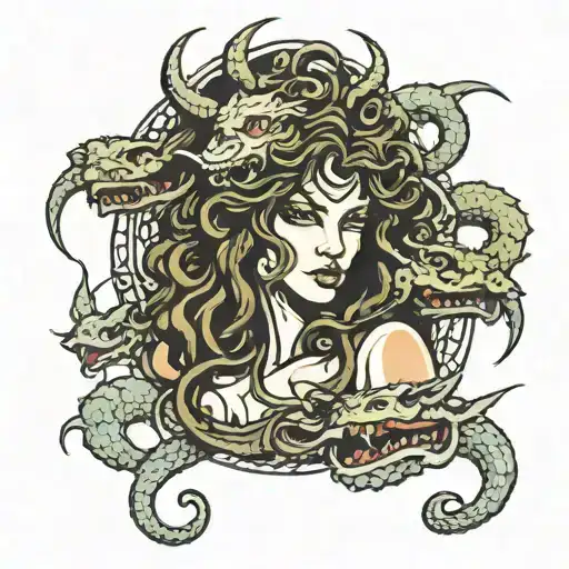 Medusa With Dragons
