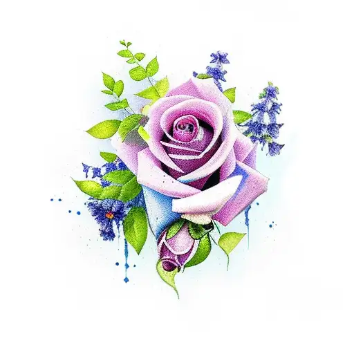 Roses And Bluebells Cover Up