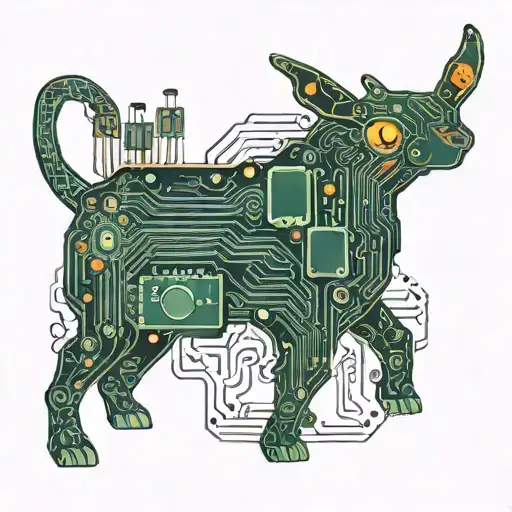 A Circuit Board Design With Hidden Animal Silhouettes