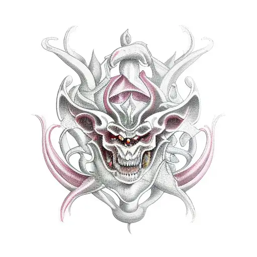 Medieval Demonology And Floral Pattern