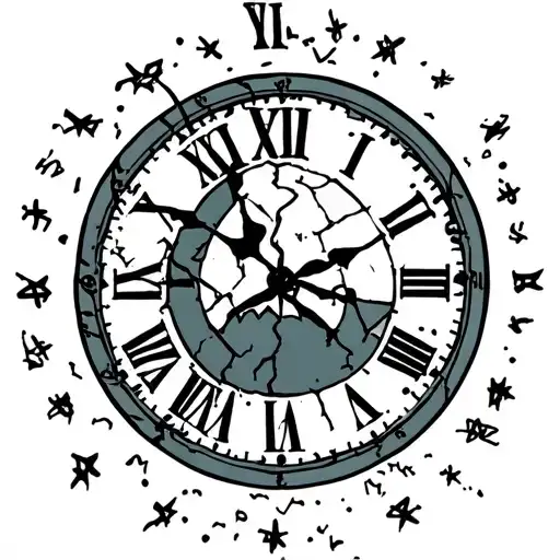 Time Waits For No One Half Broken Clock Numeral Numbers