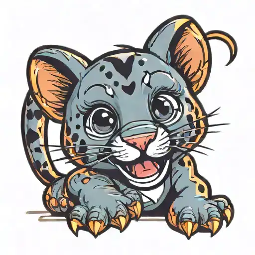 Cute Happy Baby Panther