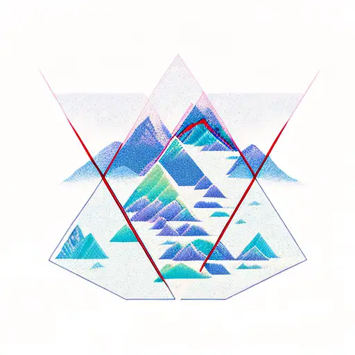 Hexagon With Mountain And Beach