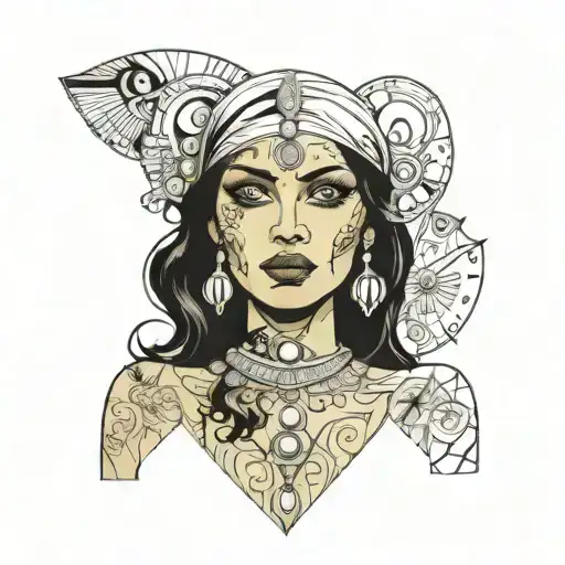 Indian Woman Without Clothes Reminiscent Of Edgar Allan