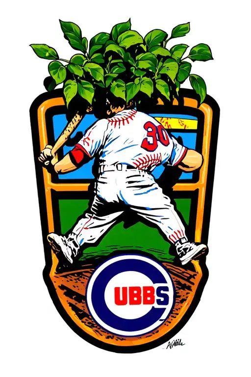 1950S Psychedelic Technicolor Chicago Cubs Baseball Inside Ivy