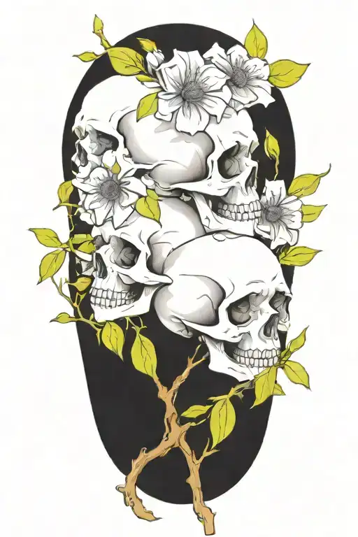 Flowering Skulls On A Branch