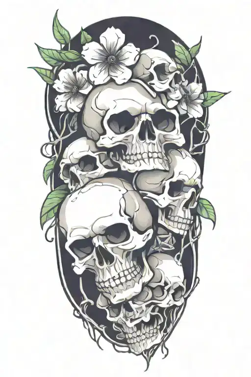 Flowering Skulls On A Branch