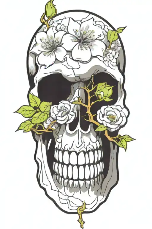 Flowering Skulls On A Branch
