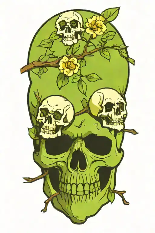 Flowering Skulls On A Branch