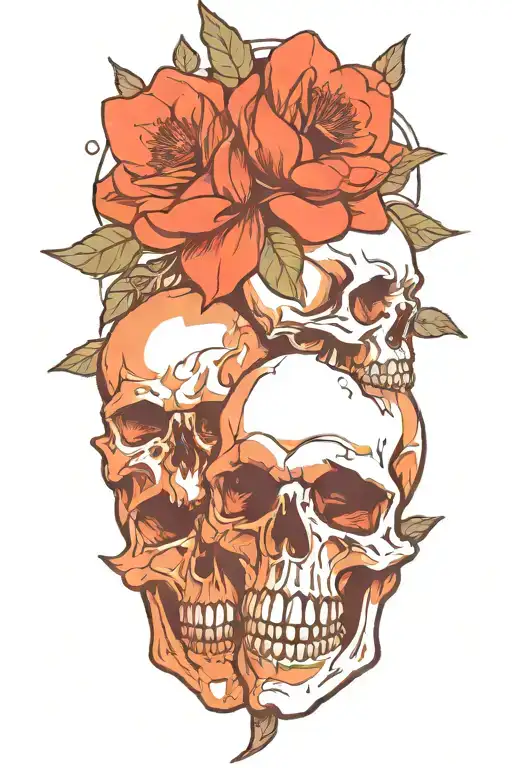 Skulls On A Branch Like Flowers Growing