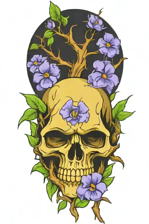 Skulls On A Branch Like Flowers Growing