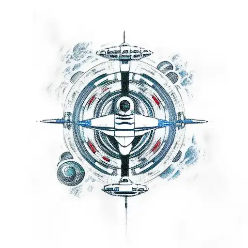 Star Trek Enterprise Ship On The Side And Above