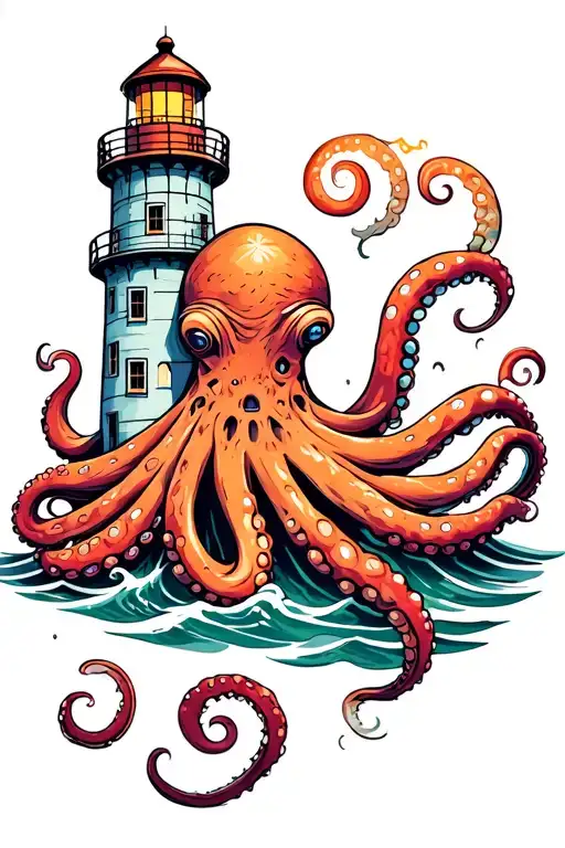 Lighthouse Wrapped In Octopus