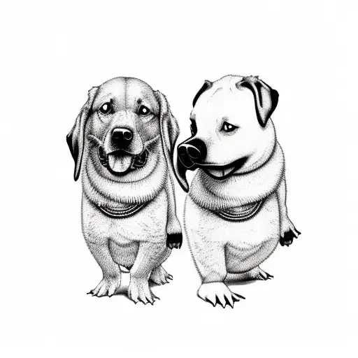 Black Lab And Malard Duck Looking At Each Other