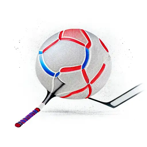 A New-school Design Of A Padel Racket And Basketball Merging Together To Create A Unique Symbol