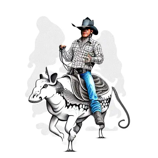 Cowboy Riding A Rattle Snake