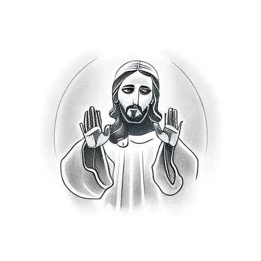 Jesus With Pray Hands